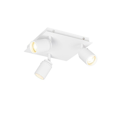 QAZQA Ducha badkamer plafondlamp - 23x23cm - 3 spots - IP44 - vierkant - mat wit TWEEDEKANS