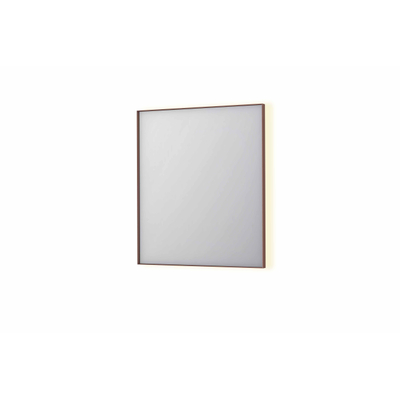 INK SP32 miroir - 70x4x80cm rectangulaire en cadre acier incl LED indirect - chauffage - changement de couleur - dimmable et interrupteur - cuivre brossé