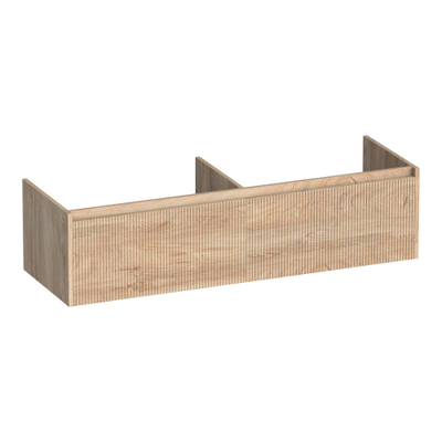 BRAUER Embrace Wavy meuble sous lavabo 140 2 tiroirs softclose - sans poignée - 2 découpes pour siphon - Blé Forestier