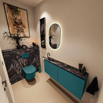 MONDIAZ TURE-DLUX 120cm toiletmeubel Smag. EDEN wastafel Lava positie links. Met 1 kraangat.