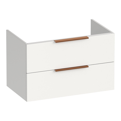 BRAUER Elevate wastafelonderkast 80 excl. opleggrepen 2 softclose lades en 1 sifon uitsparing - mat wit