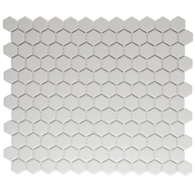 The Mosaic Factory London mozaïektegel - 26x30cm - 5mm - hexagon - R11 - mat super wit