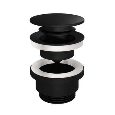 Hotbath Mate clickplug met schroef rond zwart mat