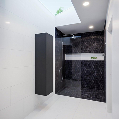 MONDIAZ BEAM Armoire colonne - 160cm - 2 portes - Darkgrey