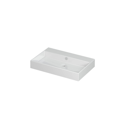 INK Unlimited wastafel - 70x45x11cm - 1 wasbak - 0 kraangaten - porselein wit glans