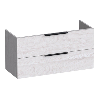 BRAUER Elevate meuble sous lavabo peu profond 100 excl. poignées à poser 2 tiroirs softclose et 1 découpe pour le siphon - Forest Seashell