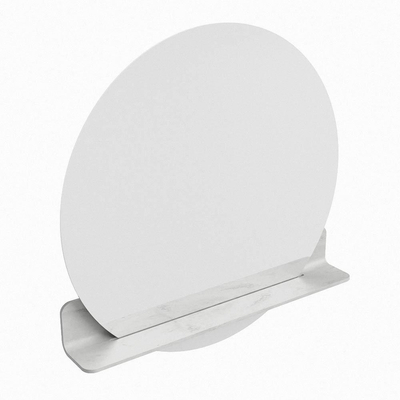 Mondiaz SPOT miroir – Ø 80 cm – avec tablette – Opalo (marbre blanc)