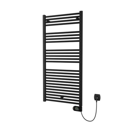Plieger Elba Electrical Elektrische Designradiator - 126.2x50cm - met thermostaat - 500w - mat zwart