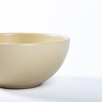 QeramiQ Dely Waskom - 20x20x9cm - rond - keramiek - beige OUTLETSTORE
