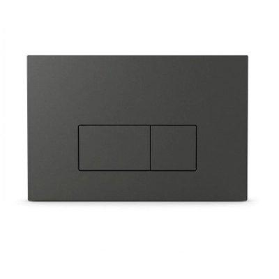 QeramiQ Dely Swirl Ensemble WC - réservoir encastré Qeramiq Flush - abattant 35mm - plaque de commande en plastique anthracite mat - boutons rectangulaires - beige