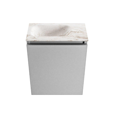 MONDIAZ TURE-DLUX 40cm toiletmeubel Plata. EDEN wastafel Frappe positie links. Zonder kraangat.