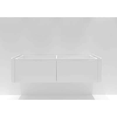 H&R badmeubelen Juice Wastafelonderkast - 160x45x40cm - afgeronde hoeken - 2 lades - geïntegreerde greep - wit mat