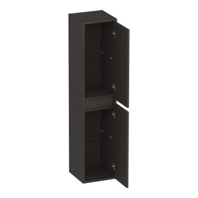 BRAUER Adore Armoire de salle de bains - 160x35x35cm - avec 2 portes sans poignées ouvrant à gauche ou à droite Timber Anthracite