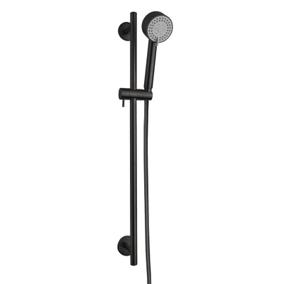 Wiesbaden Unimatch Cadans glijstangset compleet - met handdouche - 3 standen - diameter 8cm - mat zwart