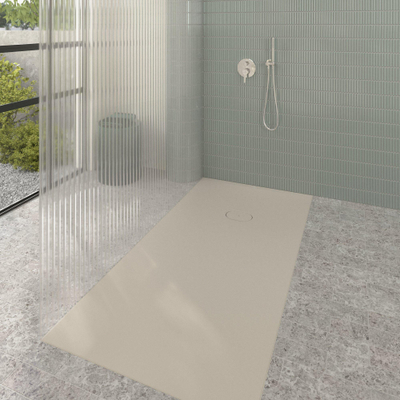 Villeroy & Boch Ecora douchebak - 180x90x4.5cm - afvoer korte zijde - almond (beige)