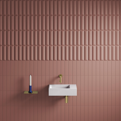Clou Flush 3 fontein 36x18x9cm zonder kraangat aluite Wit mat