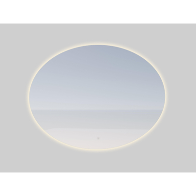 Saniclass Oval spiegel – ovaal – 80x60 cm – indirecte LED rondom – spiegelverwarming – Zilver