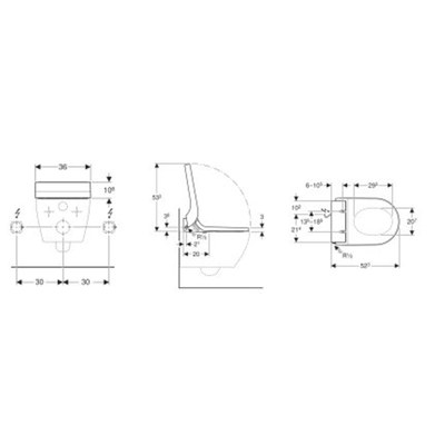 Geberit AquaClean tuma Zitting - onderdouche - wit glas decor - glans wit