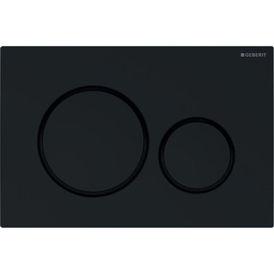 Geberit Sigma20 bedieningsplaat - 2-toets spoeling - ronde knoppen - zwart/matzwart/zwart - dualflush - glans zwart mat