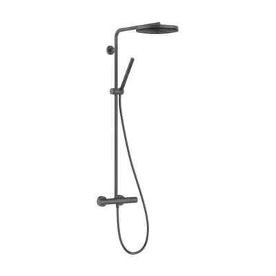Hansgrohe Pulsify S Puro Thermostatische Regendoucheset - 26cm - ronde hoofddouche - staaf - handdouche - thermostaat - Brushed Black Chrome