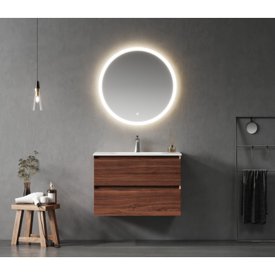 Saniclass Terra Wastafelonderkast - 100cm - 2 lades - kastanje