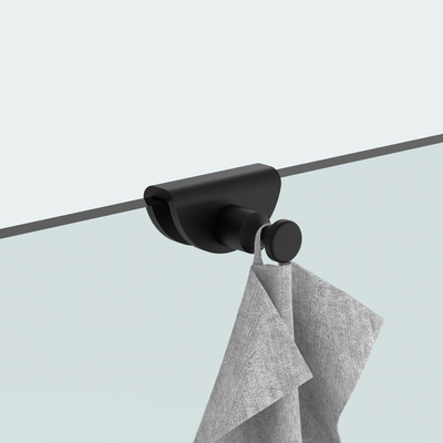 Fortifura accessoireset - glaswisser - zeepdispenser - handdoekhaak - mat zwart