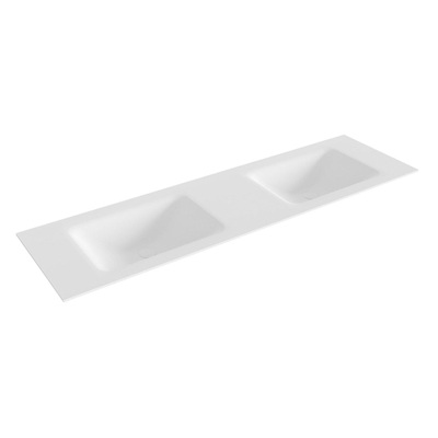 MONDIAZ CLOUD Talc solid surface inbouw wastafel 161cm dubbel