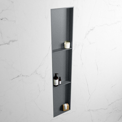 MONDIAZ EASY Niche - 149,5x29,5cm - adaptée pour encastré ou en saillie - 3 compartiments - couleur Plata | Plata