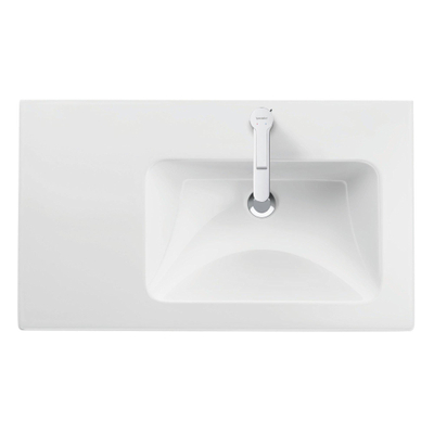 Duravit Me by Starck Vasque pour meuble - 83x49cm - cuve à droite - 1 trou de robinet - avec trop-plein - blanc mat
