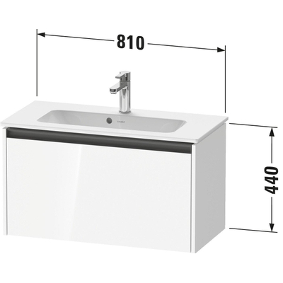 Duravit Ketho 2 meuble sous-lavabo avec 1 tiroir 68x39x44cm avec poignée anthracite blanc super mat