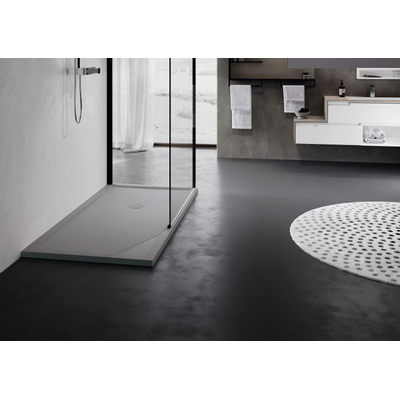 Novellini Olympic Plus douchebak acryl rechthoekig 150x75x12.5cm incl. poten en sifon grijs