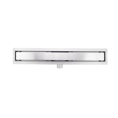 Fortifura Galeria douchegoot - 60cm - met gesloten rooster - met vloerflens - Geborsteld RVS PVD (RVS)