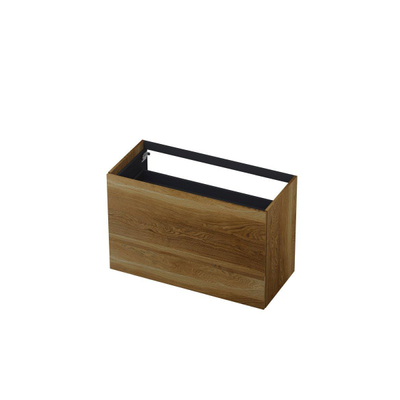 INK Wastafelonderkast - 120x45x65cm - 2 lades - push to open - met rechte opdekfronten - Eiken - Ash grey