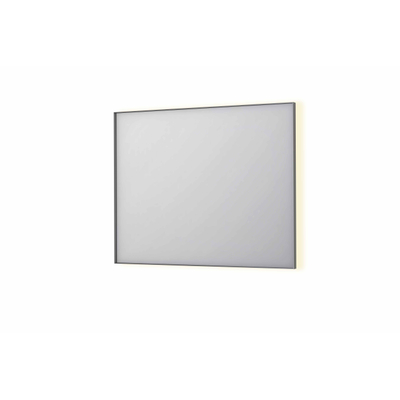 INK SP32 miroir - 100x4x80cm rectangulaire dans un cadre en acier incl LED indirecte - chauffage - changement de couleur - dimmable et interrupteur - inox brossé