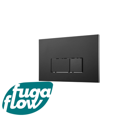 FugaFlow Metal Plaque de commande - pour réservoir Geberit UP320 - 24.4x16.2cm - dualflush - boutons rectangulaires - métal - Noir mat