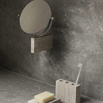 Marble Vanity Mirror, mural | H 26,5 cm, L 21 cm, P 2 cm Miroir cosmétique en marbre avec fixation murale