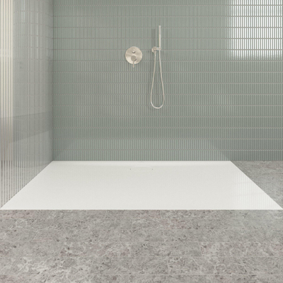 Villeroy & Boch Ecora douchebak - 160x90x3.5cm - afvoer lange zijde - white alpine (wit)