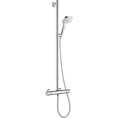 Hansgrohe Croma select e E Multi - doucheset - Ecostat - thermostatisch - handdouche 10cm - doucheslang - 160cm - wit/chroom - wit chroom