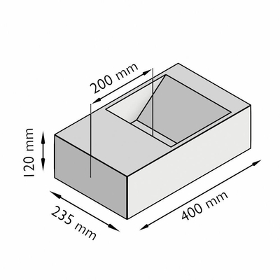 Mondiaz TYNE Fontein - 40x23x12cm - wasbak Links - zonder kraangaten - solid surface - Lava