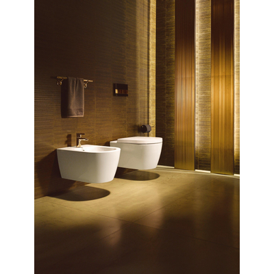 Duravit Me by starck Wandbidet - 37x57cm - met kraangat - met overloop - zonder wondergliss - glans wit
