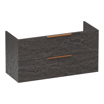 BRAUER Elevate meuble sous-lavabo peu profond 100 sans poignées rapportées 2 tiroirs softclose et 1 découpe pour siphon - Damascus