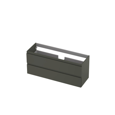 INK Wastafelonderkast - 120x40x52cm - 2 lades - greeploos - MDF lak - Mat beton groen