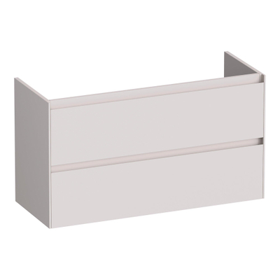 BRAUER Inspire meuble sous-lavabo peu profond 100 2 tiroirs softclose - sans poignée - 1 découpe pour siphon - sable mat