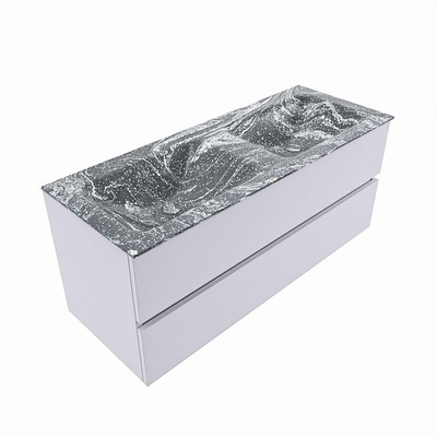 Mondiaz VICA-DLUX ensemble de meuble de salle de bain - 120cm - meuble sous-vasque cale - 2 tiroirs - lavabo encastré cloud double - sans trous de robinet - version haute de 60cm - lave