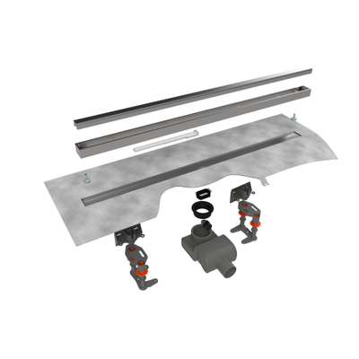 Easy Drain Xs caniveau de douche taf 90cm avec grille z1 garde d'eau 50mm inox brossé