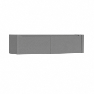 H&R Badmeubelen Juice Wastafelonderkast - 160x45x40cm - rechterhoek afgerond - 2 lades - geïntegreerde greep - stone grey
