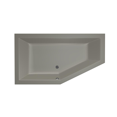 Xenz Society 160 ligbad - 160x90cm - met overloop - zonder afvoer - Hoekopstelling links - Acryl Cement Mat