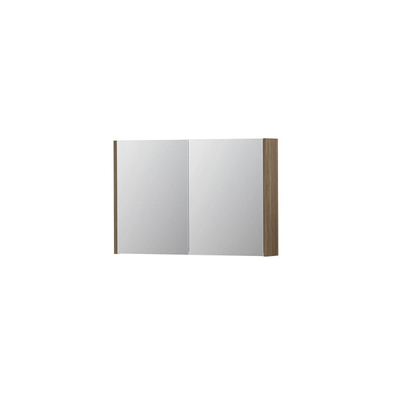 INK SPK1 spiegelkast – 90x60x14 cm – 2 deuren, dubbelzijdige spiegeldeuren – Zuiver eiken