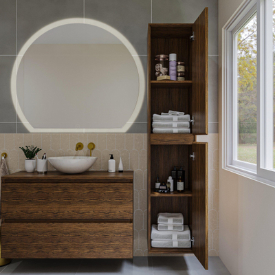 Saniclass Holz Pure Armoire haute - 180x38x38cm - 2 portes - Walnut pure