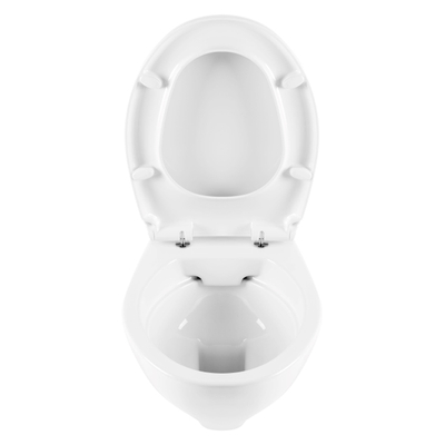 Sanindusa Cetus Confort Wandtoilet - 52x36x43.5cm - spoelrandloos - verhoogd 6cm - softclose - quickrelease - glans wit
